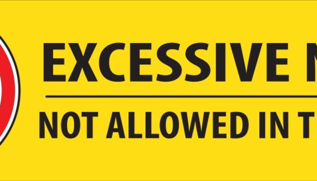 Excessive noise not allowed in this area sign notice.eps